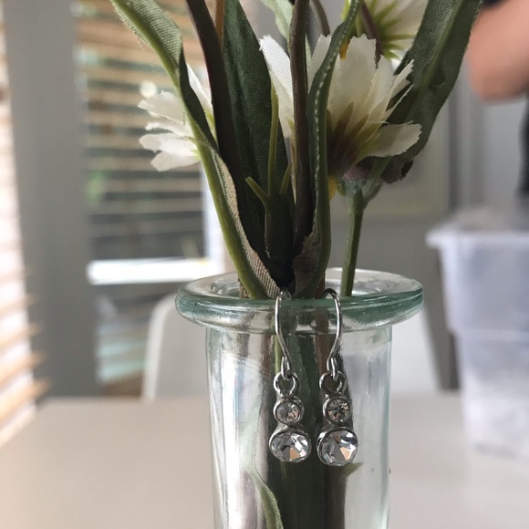 Rhinestone Drop Earrings - Picture 2 of 2